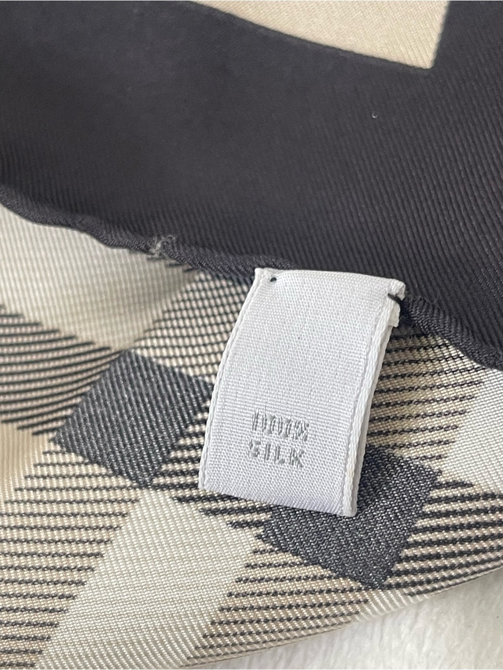 Burberry Beige Plaid Silk Scarf - Picture 6 of 7